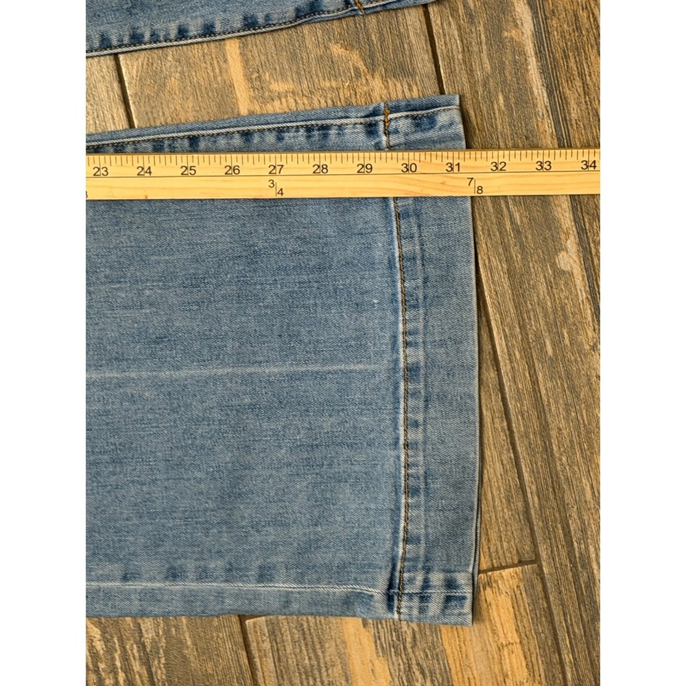 ASKK NY High Waisted Wide Leg Trouser Jeans Light Wash Blue Denim USA Size 30 - Picture 10 of 11